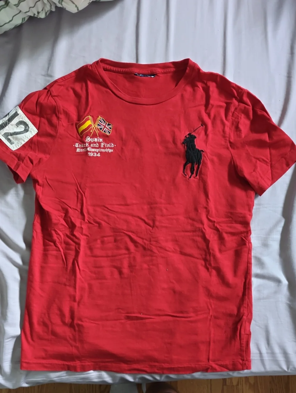Polo by Ralph Lauren Red Short Sleeve Logo Tee with Embroidered Crest